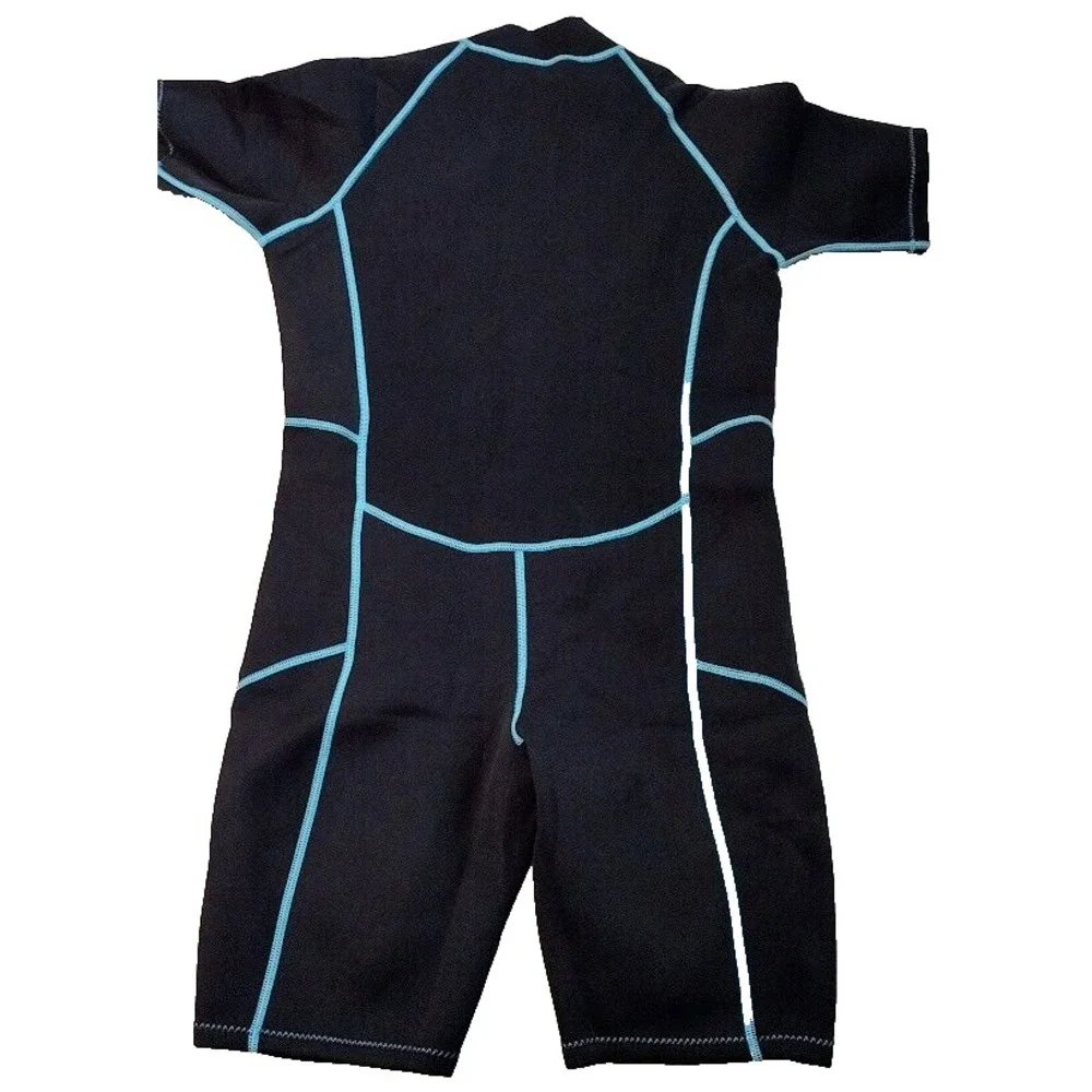 Aqua Gear Men's Shorty Wetsuit Swimsuit Dive‎ Skin XL Black Blue Trim